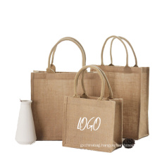 Eco friendly Big Capacity Linen Tote Bag Blank Reusable linen Shopping Bag with custom logo